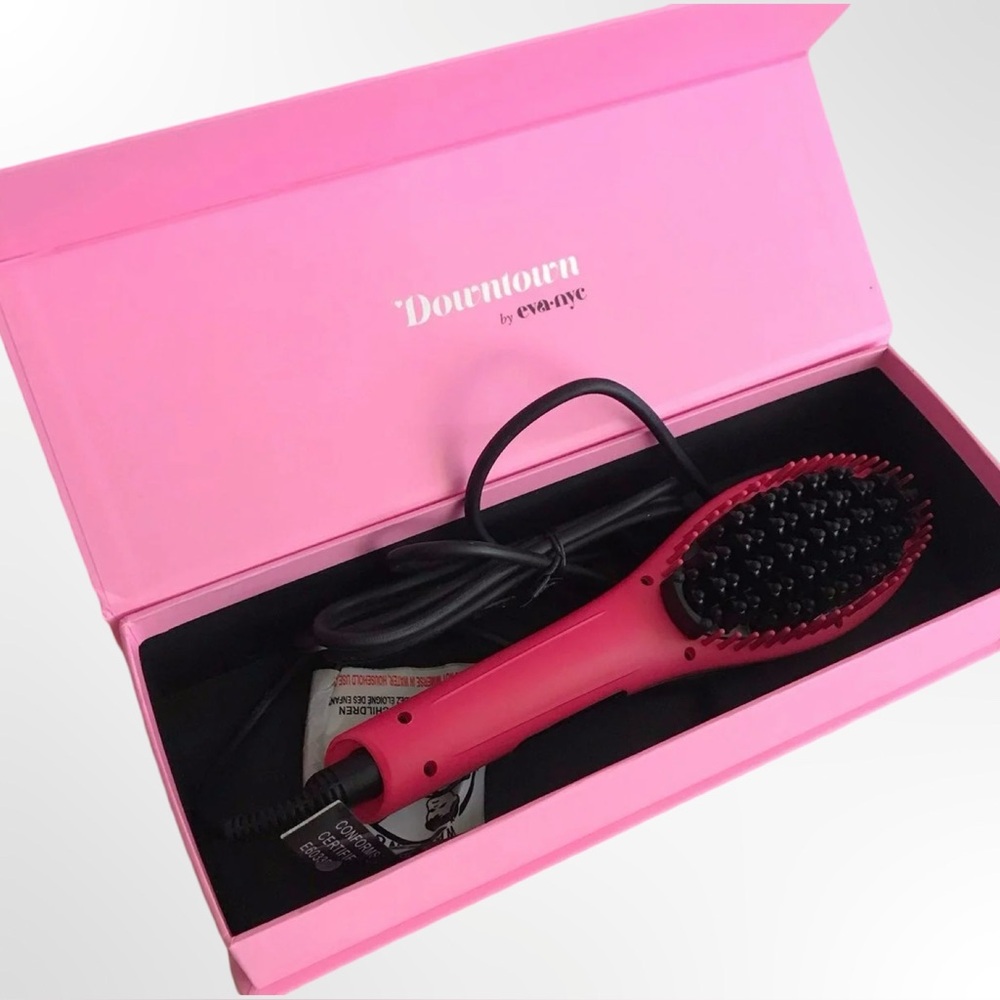 NEW Eva NYC Healthy Heat Straightening Hairbrush Styling Tool